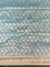 Banarasee Handwoven Salwar Kameez Cotton Silk Resham & Zari Jaal Woven Fabric-Blue