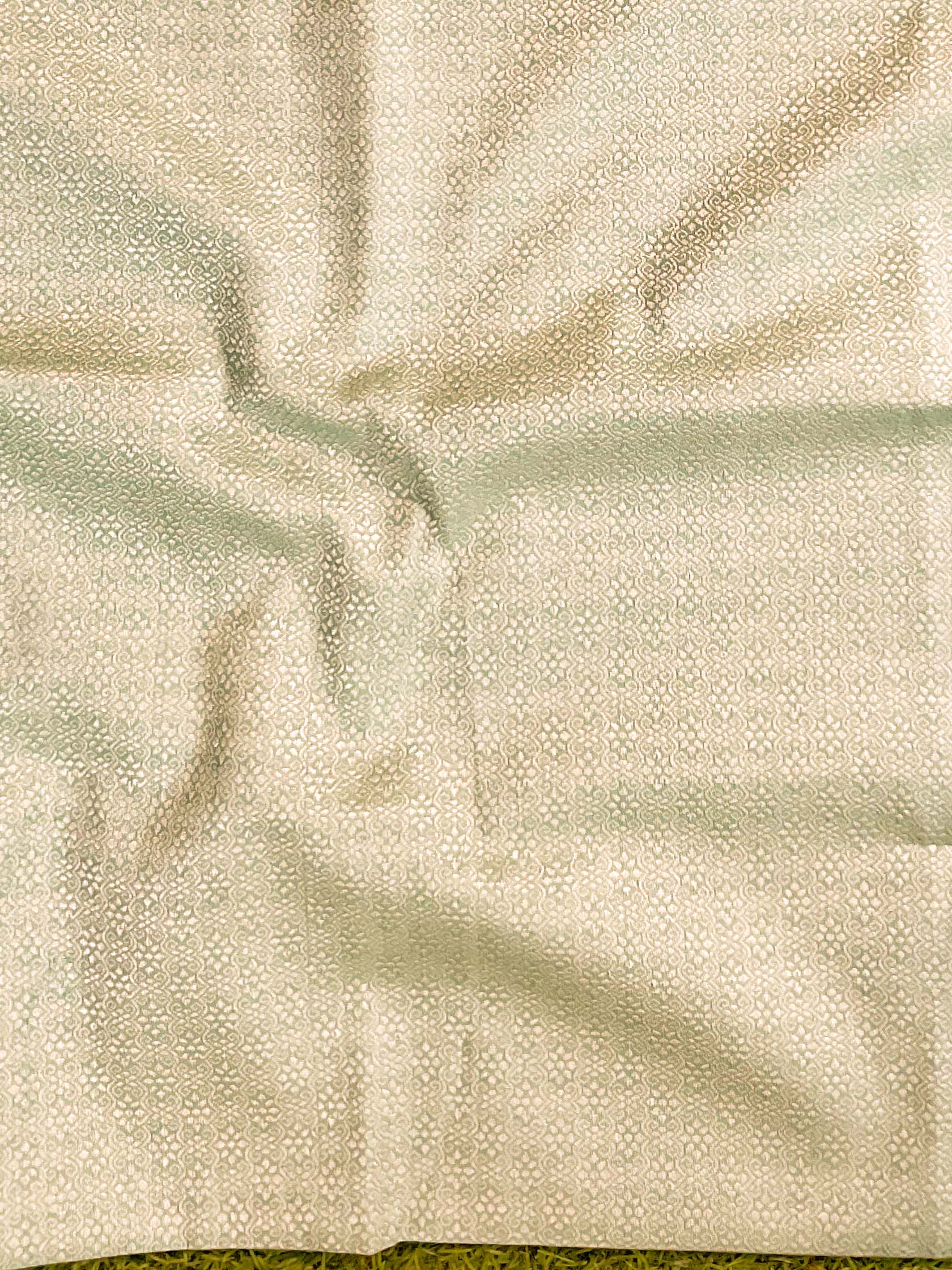 Banarasee Handwoven Salwar Kameez Cotton Silk Resham & Zari Buta Woven Fabric-Green