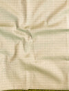 Banarasee Handwoven Salwar Kameez Cotton Silk Resham & Zari Buta Woven Fabric-Green