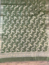 Banarasee Handwoven Salwar Kameez Cotton Silk Resham & Zari Buta Woven Fabric-Olive Green
