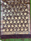 Banarasee Salwar Kameez Cotton Silk Resham & Zari Buti Woven Fabric-Wine