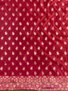 Banarasee Salwar Kameez Cotton Silk Resham & Zari Buti Woven Fabric-Red (Pink Tone)