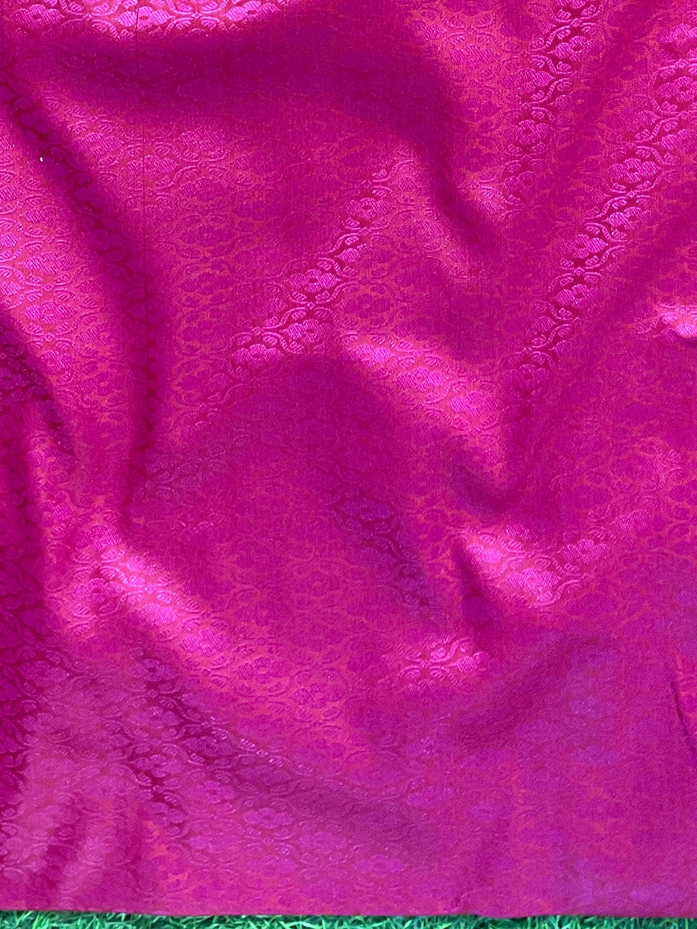 Banarasee Salwar Kameez Cotton Silk Resham & Zari Buti Woven Fabric-Red (Pink Tone)