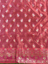 Banarasee Salwar Kameez Cotton Silk Resham & Zari Buti Woven Fabric-Pink