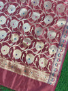 Banarasee Salwar Kameez Cotton Silk Resham & Zari Buti Woven Fabric-Pink