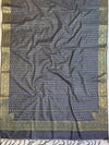 Banarasee Handwoven Semi-Silk Salwar Kameez Fabric With Zari Weaving Design-Carrot Red & Grey