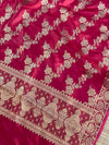 Banarasee Salwar Kameez Glossy Silk Zari Woven Fabric-Red