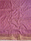 Banarasee Handwoven Semi-Silk Salwar Kameez Fabric With Zari Weaving Design-Pink & Magenta
