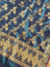 Banarasee Salwar Kameez Glossy Silk Zari Woven Fabric-Blue
