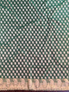 Banarasee Salwar Kameez Cotton Silk Resham & Zari Buti Woven Fabric-Green