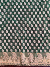 Banarasee Salwar Kameez Cotton Silk Resham & Zari Buti Woven Fabric-Green