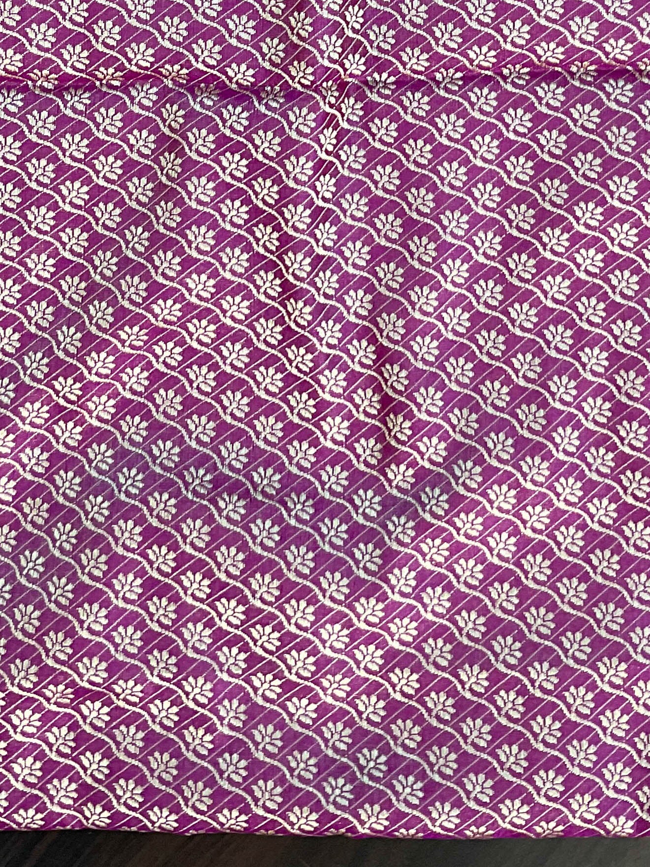 Banarasee Salwar Kameez Cotton Silk Resham & Zari Buti Woven Fabric-Pink