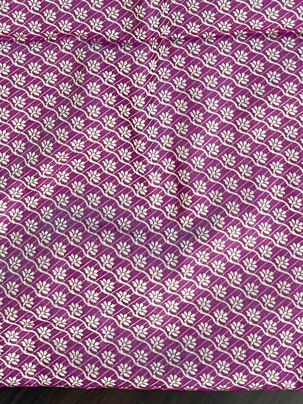 Banarasee Salwar Kameez Cotton Silk Resham & Zari Buti Woven Fabric-Pink