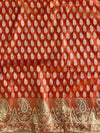 Banarasee Salwar Kameez Cotton Silk Resham & Zari Buti Woven Fabric-Orange