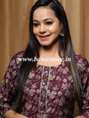 Banarasee Muslin Silk  Printed Kurta-Wine