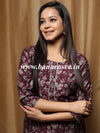Banarasee Muslin Silk  Printed Kurta-Wine