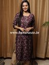 Banarasee Muslin Silk  Printed Kurta-Wine
