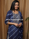 Banarasee Cotton Kurta Pants With Dupatta Suit Set-Blue & White