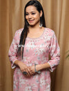 Banarasee Cotton Flex Printed Kurta-Pink
