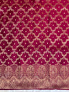 Banarasee Handwoven Semi-Silk Salwar Kameez Fabric With Zari Weaving Design-Light Blue & Maroon