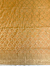 Banarasee Handwoven Semi-Silk Salwar Kameez Fabric With Zari Weaving Design-Yellow & Blue