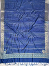Banarasee Handwoven Semi-Silk Salwar Kameez Fabric With Zari Weaving Design-Yellow & Blue