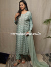 Banarasee Muslin Silk Kurta Pants With Chiffon Dupatta Suit Set-Pistachio Green