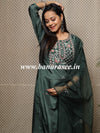 Banarasee Semi Silk Kurta Pants With Organza Dupatta Suit Set-Green