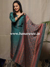 Banarasee Chanderi Kurta Pants With Dupatta Suit Set-Green