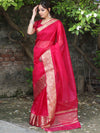 Banarasee Organza Mix Saree With Zari Border-Pink