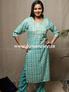 Banarasee Cotton Flex Printed Kurta With Pants-Green