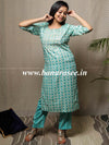 Banarasee Cotton Flex Printed Kurta With Pants-Green