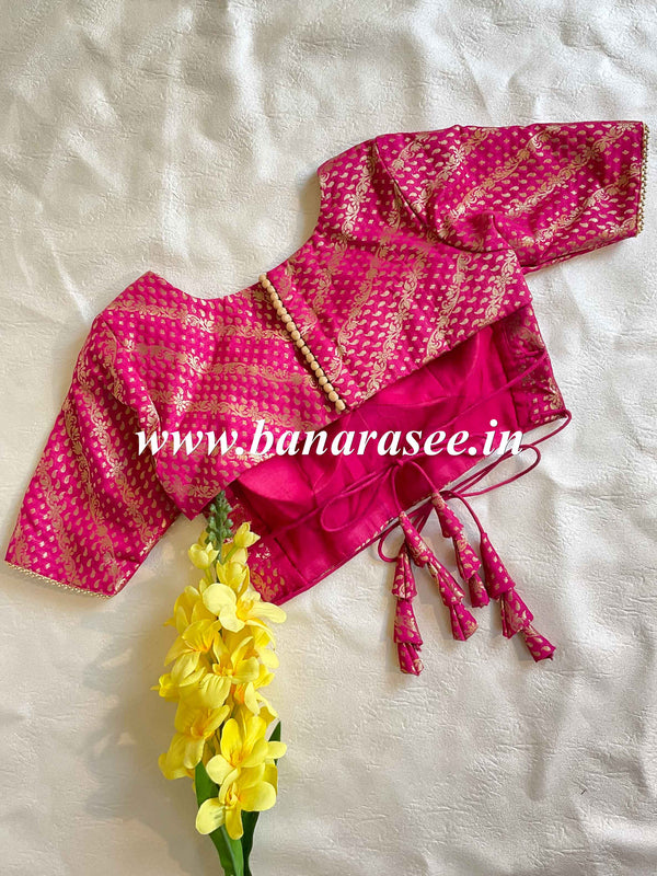 Banarasee Art Silk Fabric Blouse-Pink