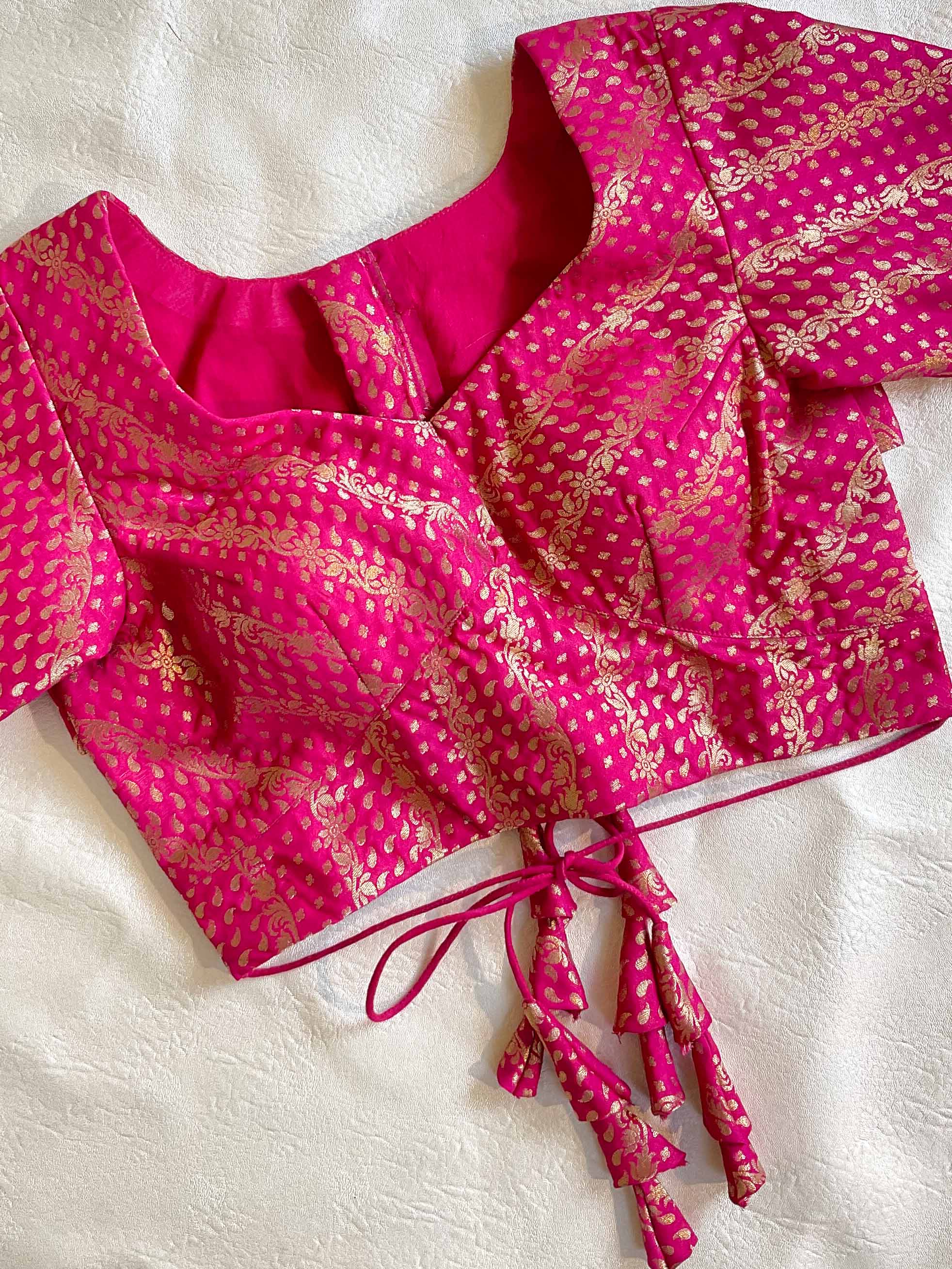 Banarasee Art Silk Fabric Blouse-Pink