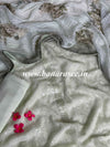 Banarasee Crepe Silk Suit Set With Sequins Work & Digital Print Dupatta-Olive Green