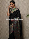 Banarasee Silk Blend Saree With Broad Zari Border & Blouse-Black