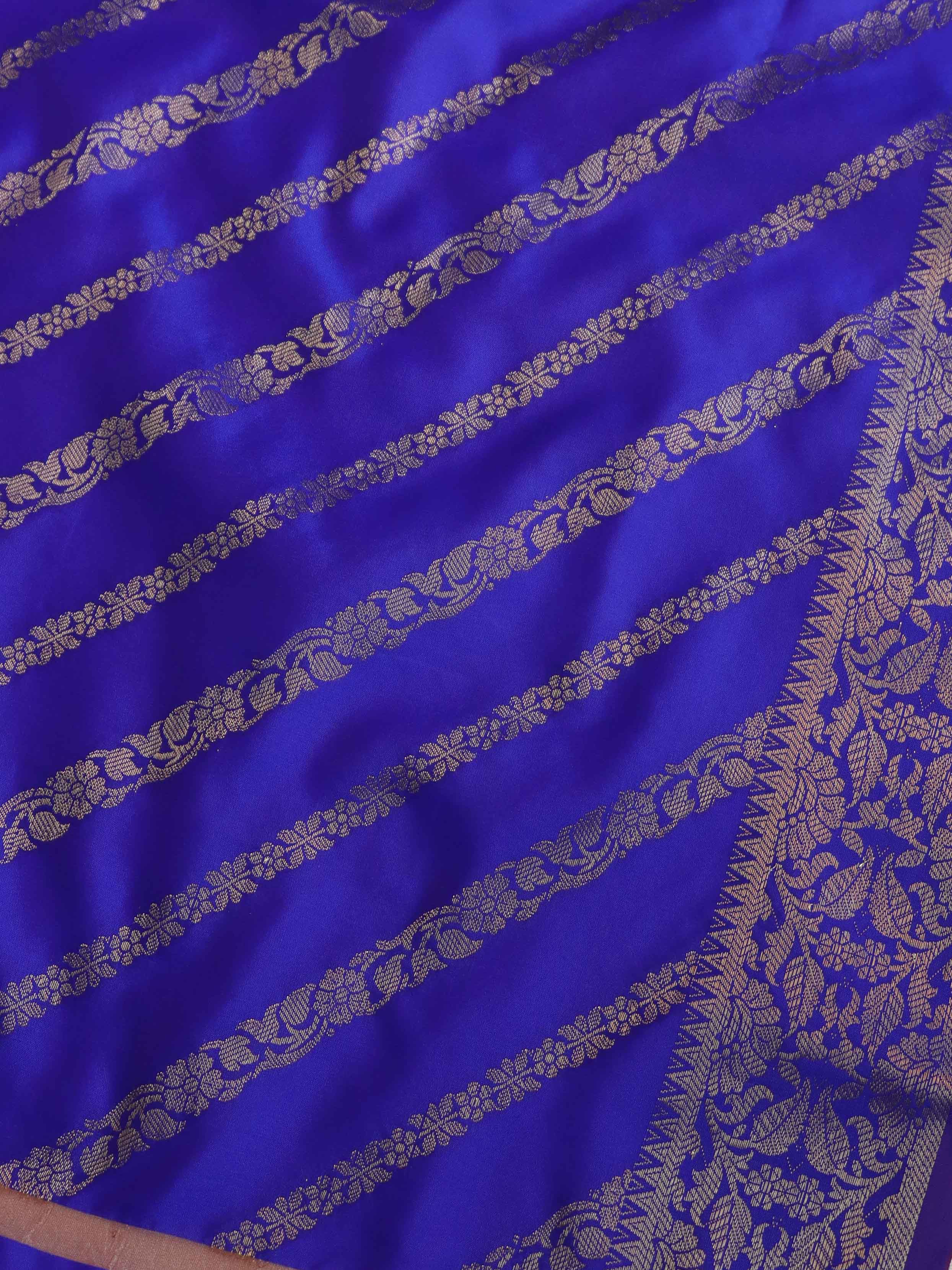 Banarasee Cotton Silk Salwar Kameez Fabric & Dupatta-Blue