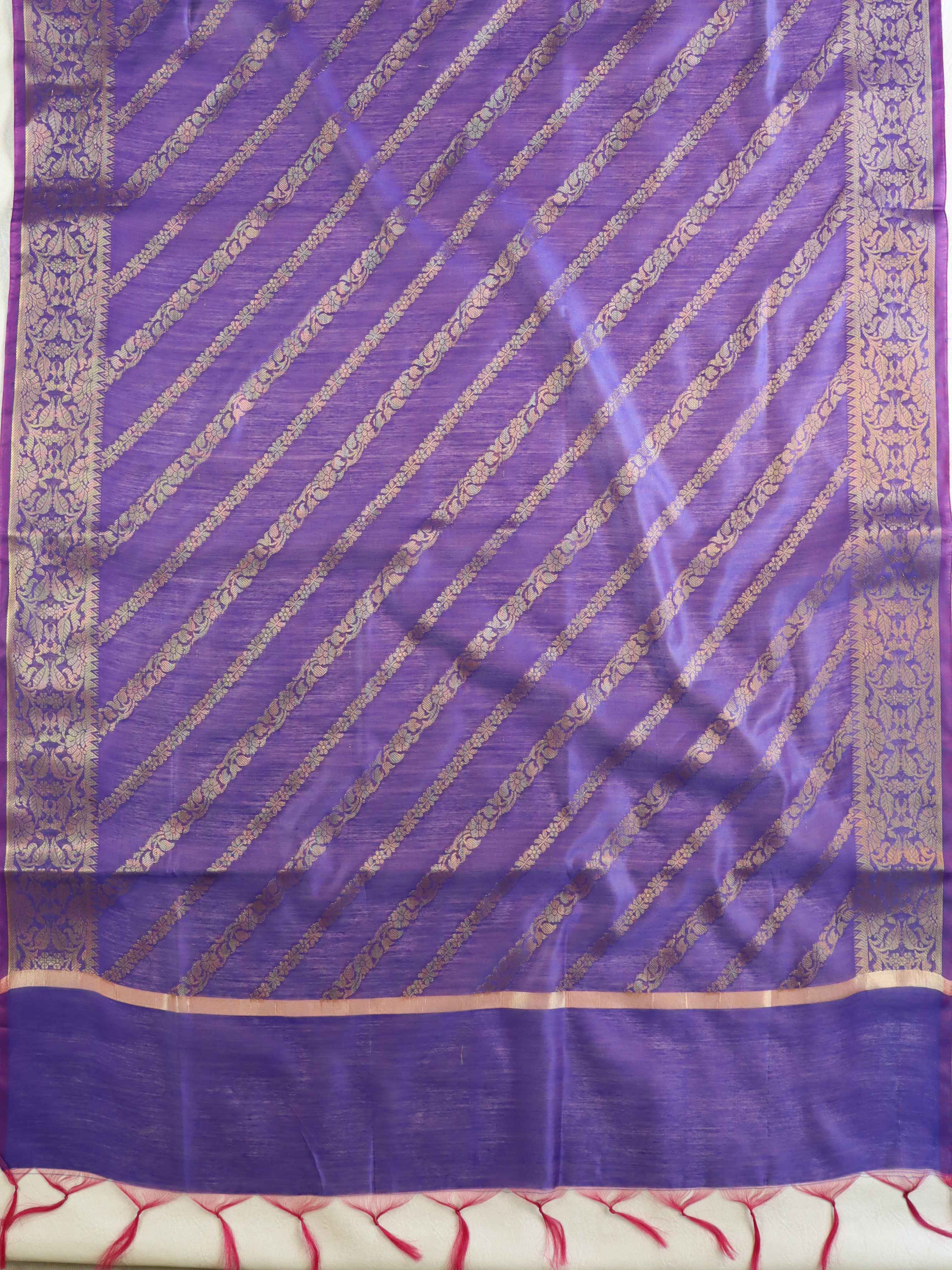 Banarasee Cotton Silk Salwar Kameez Fabric & Dupatta-Onion Pink & Violet