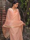 Banarasee Embroidered Linen Tissue Salwar Kameez With Dupatta-Peach