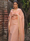 Banarasee Embroidered Linen Tissue Salwar Kameez With Dupatta-Peach
