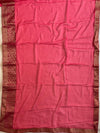 Banarasee Chiffon Blend Saree With Plain Body Zari Border & Brocade Blouse-Pink