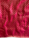 Banarasee Chiffon Blend Saree With Plain Body Zari Border & Brocade Blouse-Pink