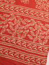 Handloom Mul Cotton Block Print Suit Set-Red & Blue