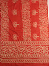 Handloom Mul Cotton Block Print Suit Set-Red & Blue