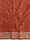 Handloom Mul Cotton Block Print Suit Set-Maroon