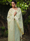 Banarasee Embroidered Linen Tissue Salwar Kameez With Dupatta-Pastel Green