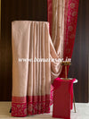 Banarasee Silk Blend Saree With Woven Zari Border & Contrast Blouse-Rose Pink