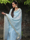 Banarasee Embroidered Linen Tissue Salwar Kameez With Dupatta-Pastel Blue