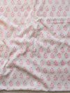Handloom Mul Cotton Block Print Suit Set-White & Light Brown