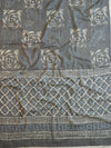 Handloom Mul Cotton Block Print Suit Set-Grey